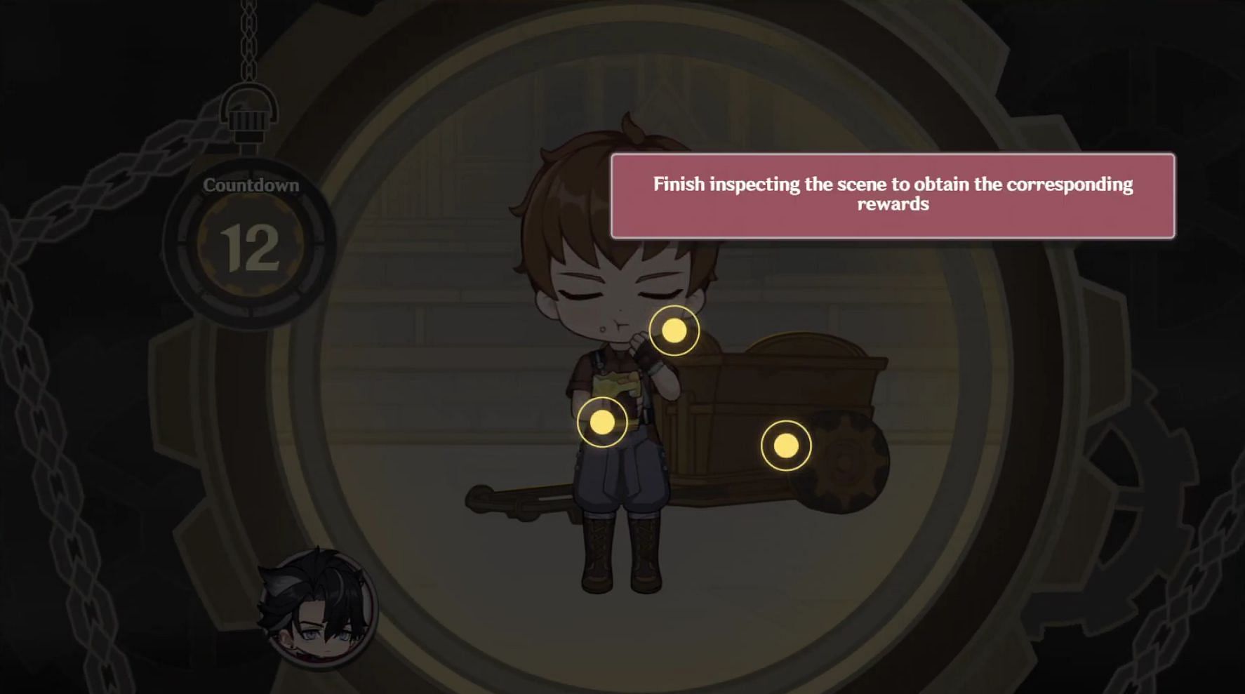 Inspect the scene and tap on the correct spot (Image via HoYoverse)
